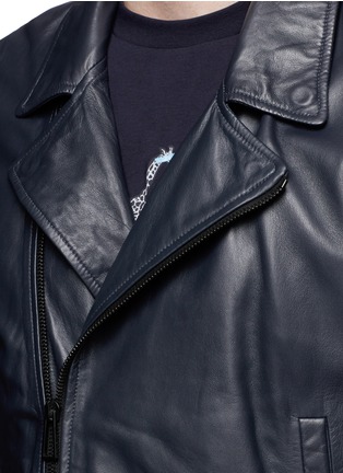 Detail View - Click To Enlarge - PS PAUL SMITH - Lambskin leather biker jacket
