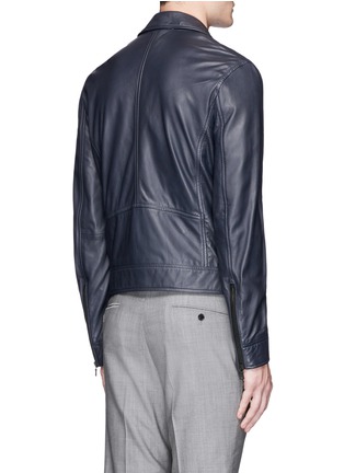 Back View - Click To Enlarge - PS PAUL SMITH - Lambskin leather biker jacket