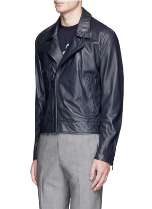 Front View - Click To Enlarge - PS PAUL SMITH - Lambskin leather biker jacket