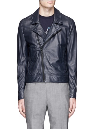 Main View - Click To Enlarge - PS PAUL SMITH - Lambskin leather biker jacket