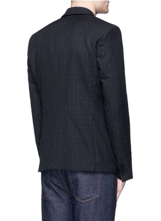 Back View - Click To Enlarge - PS PAUL SMITH - Slim fit windowpane check wool-blend blazer