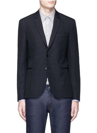 Main View - Click To Enlarge - PS PAUL SMITH - Slim fit windowpane check wool-blend blazer