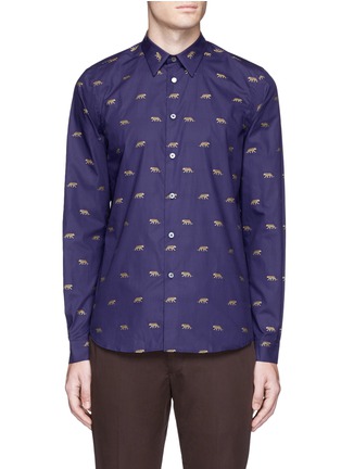Main View - Click To Enlarge - PS PAUL SMITH - Leopard embroidered shirt