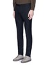 Front View - Click To Enlarge - PS PAUL SMITH - Windowpane slub slim fit wool pants