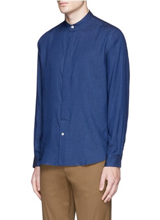 Front View - Click To Enlarge - PS PAUL SMITH - Dot stitch mandarin collar shirt