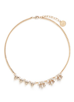 Main View - Click To Enlarge - ANTON HEUNIS - Asymmetric floral Swarovski crystal choker necklace