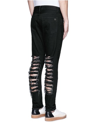 Back View - Click To Enlarge - PALM ANGELS - Regular fit ladder ripped jeans