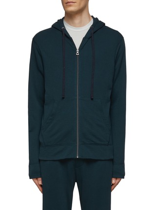 Main View - Click To Enlarge - JAMES PERSE - ‘VINTAGE’ FRONT ZIP DRAWSTRING HOOD COTTON FRENCH TERRY JACKET
