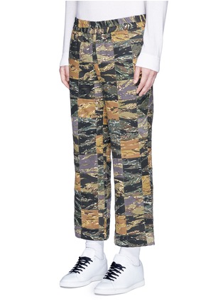 Front View - Click To Enlarge - PALM ANGELS - Camouflage print patchwork pants