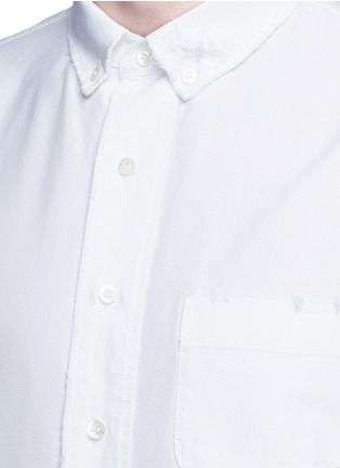 Detail View - Click To Enlarge - PALM ANGELS - Distressed cotton Oxford shirt