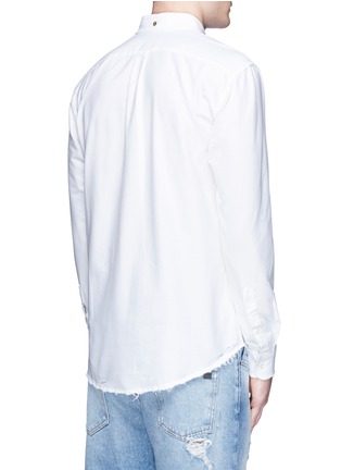 Back View - Click To Enlarge - PALM ANGELS - Distressed cotton Oxford shirt