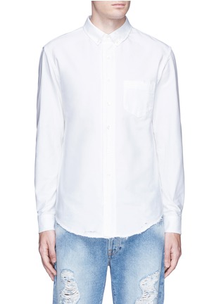 Main View - Click To Enlarge - PALM ANGELS - Distressed cotton Oxford shirt
