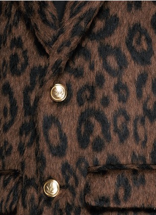 Detail View - Click To Enlarge - PALM ANGELS - Leopard print mohair blend coat