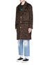 Front View - Click To Enlarge - PALM ANGELS - Leopard print mohair blend coat