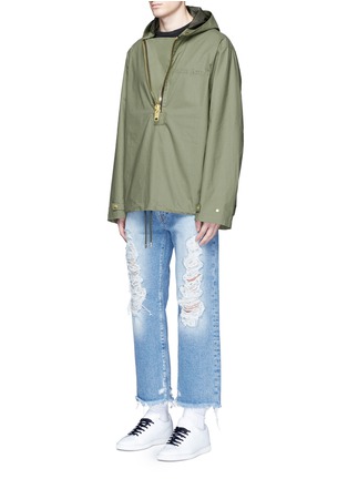 Figure View - Click To Enlarge - PALM ANGELS - Oversized hooded military anorak