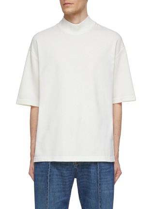 Main View - Click To Enlarge - BOTTEGA VENETA - Mock Neck Oversized Jersey T-Shirt