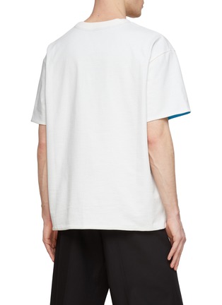 Back View - Click To Enlarge - BOTTEGA VENETA - ‘Sunrise’ Double Layer Crewneck Cotton T-Shirt
