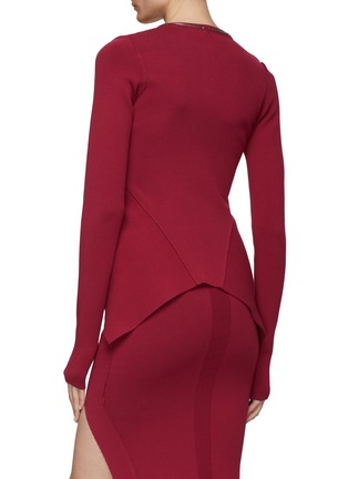 Back View - Click To Enlarge - RICK OWENS  - ‘Klaus’ Handkerchief Hem Full Zip Knit Jacket