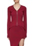 Main View - Click To Enlarge - RICK OWENS  - ‘Klaus’ Handkerchief Hem Full Zip Knit Jacket