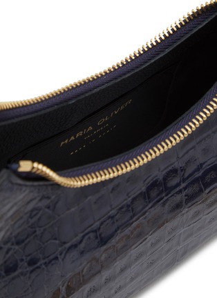 Detail View - Click To Enlarge - MARIA OLIVER - MINI ‘MIA’ CAIMAN LEATHER HOBO BAG