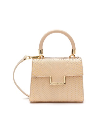 Main View - Click To Enlarge - MARIA OLIVER - MINI ‘MICHELLE’ TOP HANDLE PYTHON LEATHER BAG