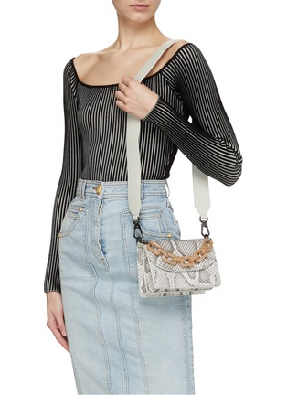 Front View - Click To Enlarge - MARIA OLIVER - ‘VALENCIA’ PYTHON LEATHER CROSSBODY BAG
