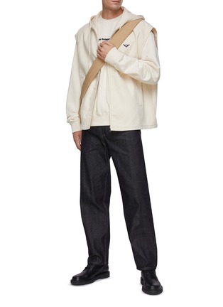 Figure View - Click To Enlarge - JIL SANDER - Crewneck Long Sleeve Boxy Fit Printed Logo Sweatshirt