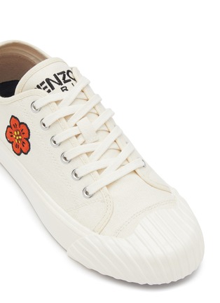 Detail View - Click To Enlarge - KENZO - ‘Kenzoschool’ Boke Embroidery Canvas Low Top Lace Up Sneakers