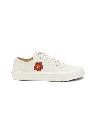 Main View - Click To Enlarge - KENZO - ‘Kenzoschool’ Boke Embroidery Canvas Low Top Lace Up Sneakers