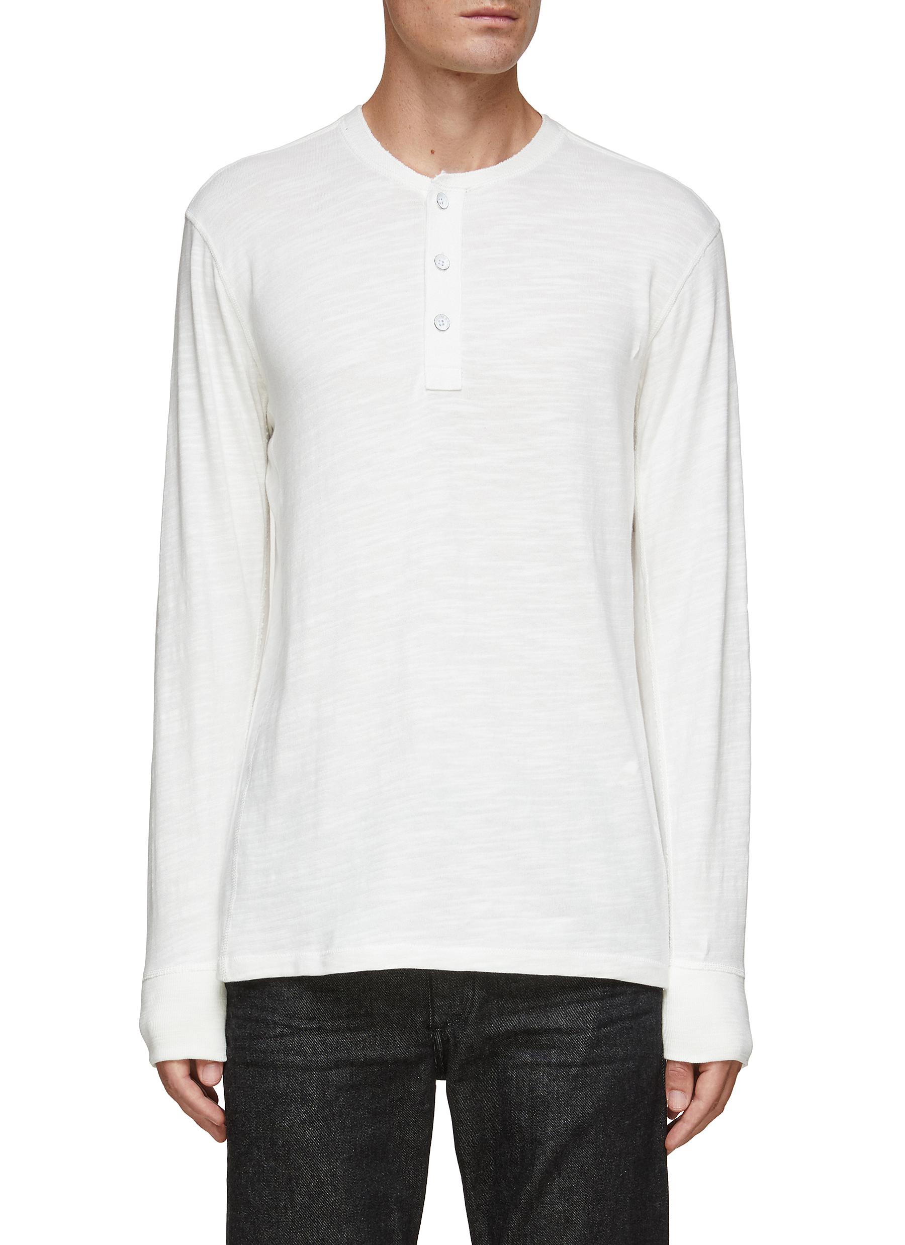 Rag & Bone Classic Slubbed Cotton-jersey Henley T-shirt In White