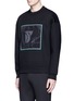 Front View - Click To Enlarge - WOOYOUNGMI - Square print neoprene sweatshirt