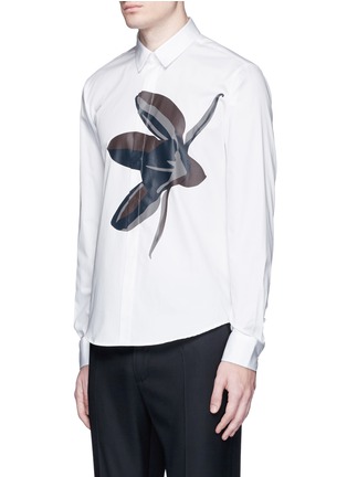 Front View - Click To Enlarge - WOOYOUNGMI - Orchid print cotton twill shirt