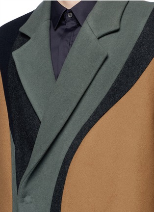 Detail View - Click To Enlarge - WOOYOUNGMI - Colourblock swirl wool-cashmere coat