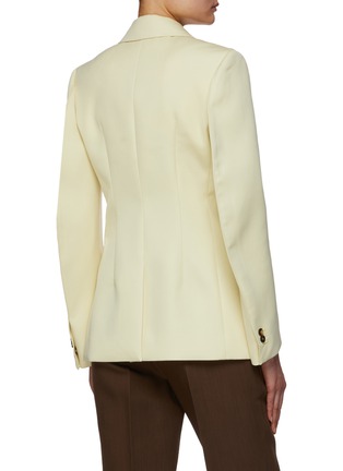 Back View - Click To Enlarge - BOTTEGA VENETA - Curved Sleeve Double Breasted Wool Blazer