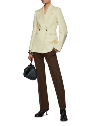 Figure View - Click To Enlarge - BOTTEGA VENETA - Curved Sleeve Double Breasted Wool Blazer
