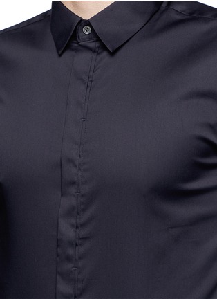 Detail View - Click To Enlarge - WOOYOUNGMI - Spread collar stretch cotton blend shirt