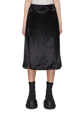Main View - Click To Enlarge - BOTTEGA VENETA - Draped Washed Satin Fluid Midi Skirt