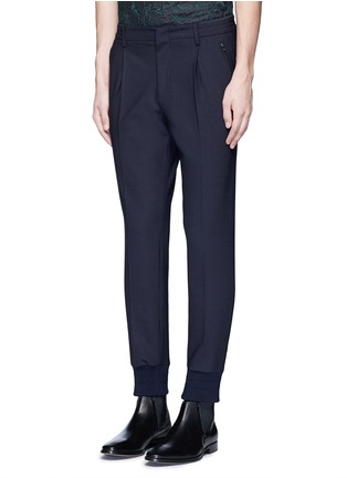 Front View - Click To Enlarge - WOOYOUNGMI - Pleated front wool blend jogging pants
