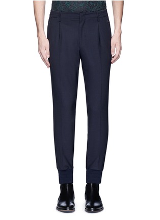 Main View - Click To Enlarge - WOOYOUNGMI - Pleated front wool blend jogging pants