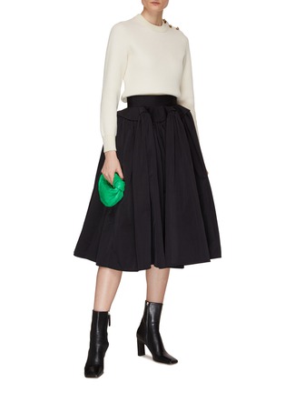 Figure View - Click To Enlarge - BOTTEGA VENETA - Structured High Waist Pleated Midi Skirt