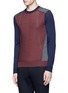 Front View - Click To Enlarge - WOOYOUNGMI - Colourblock patchwork wool sweater