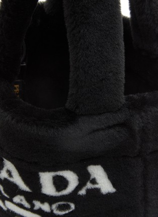 Detail View - Click To Enlarge - PRADA - Logo Sheepskin Shearling Tote Bag