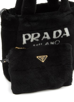  - PRADA - Logo Sheepskin Shearling Tote Bag