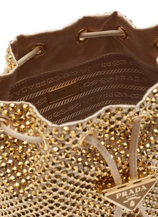 Detail View - Click To Enlarge - PRADA - All Over Stud Satin Mini Bucket Bag
