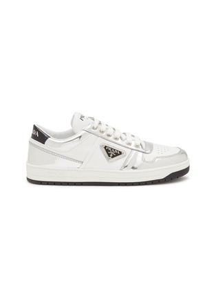 Main View - Click To Enlarge - PRADA - ‘Downtown’ Logo Plaque Leather Sneakers