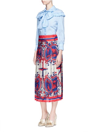 Figure View - Click To Enlarge - GUCCI - Carillon print pleat jacquard skirt