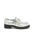 Main View - Click To Enlarge - PRADA - Chocolate Metallic Leather Loafers