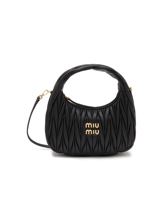 Main View - Click To Enlarge - MIU MIU - Mini ‘Miu Wander’ Matelassé Leather Hobo Bag