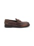 Main View - Click To Enlarge - MIU MIU - Logo Appliquéd Penny Leather Loafers