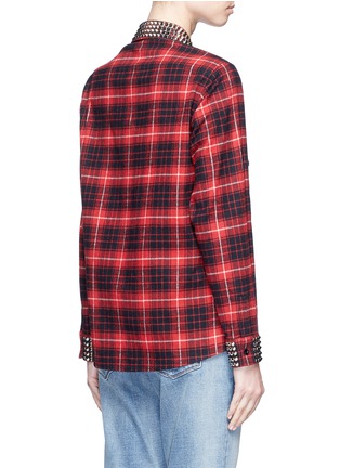 Back View - Click To Enlarge - GUCCI - Stud check cotton flannel shirt